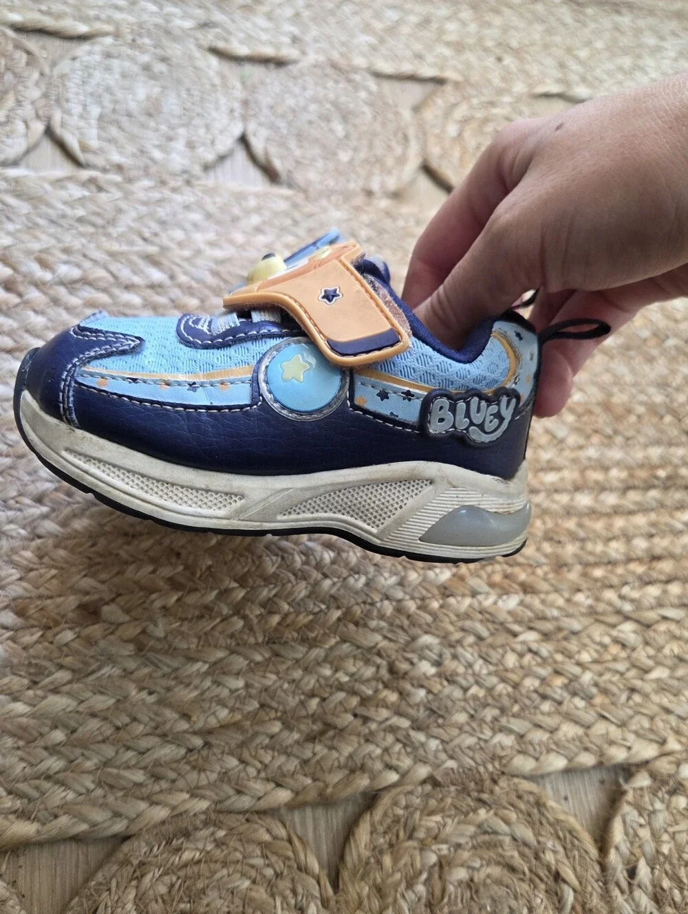 Bluey Bingo Kids Character Light-up Blue Slip-On Sneakers with Velcro Toddler 6